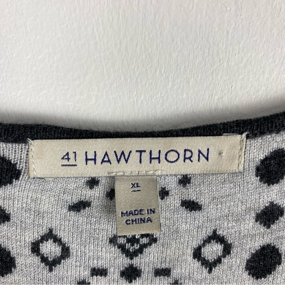 41 Hawthorn Alivia Print Pattern Fit & Flare Midi Stretchy Sweater Dress Size XL - Picture 4 of 6